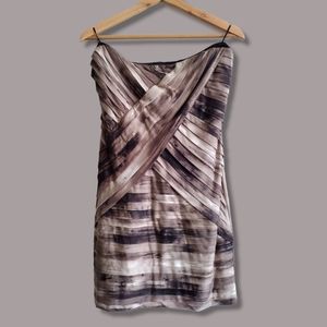 NEW GUESS Jet Black/Multi Strapless Bodycon Mini Dress Size L